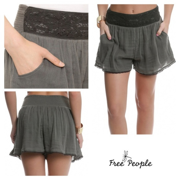 Free People Pants - [Free People] Crochet Mid Rise Shorts - M
